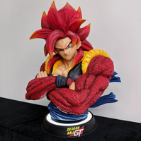 Busto de Resina de Personaje de Anime Pintado a Mano, Escultura Masculina Musculosa con Textura de Felpa, Luz LED de Colores para Escritorio