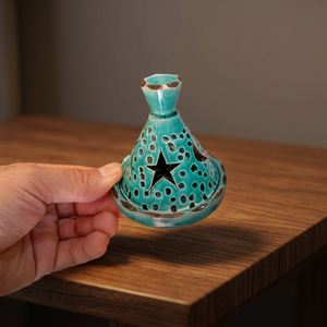 Quemador de Incienso de Cerámica Marroquí, Difusor de Aromaterapia, Portavelas de Madera de Sándalo Hecho a Mano, Decoración para Oficina y Hogar - Product Image 1
