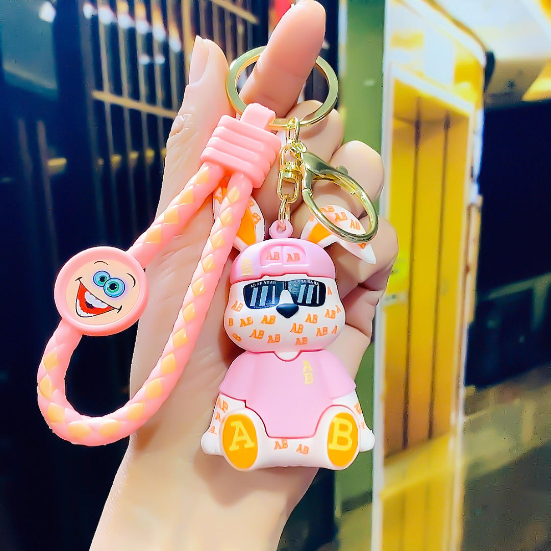 พวงกุญแจกระต่าย AB-ชมพู