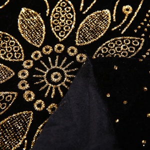 100 <span class=keywords><strong>poly</strong></span> teint feuille noire brillant canapé <span class=keywords><strong>d</strong></span>'ameublement abaya tissu velours en inde - Product Image 6