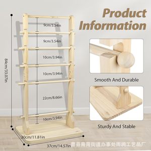 Estante de almacenamiento de cintas de madera de 7 niveles, organizador multiusos vertical para floristas - Product Image 5