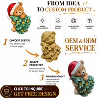 Figurine d'ours en résine personnalisée OEM ODM, peinte à la main, ornement de Noël, cadeau de fête, décoration pour la maison
