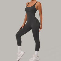 Combinaison de sport d'été à dos croisé pour femme, avec bretelles réglables, idéale pour le yoga et le fitness, vente en gros
