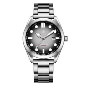 Montre automatique de luxe pour homme en titane de grade 2, boîtier dégradé, cadran en cristal saphir luminescent, bracelet en cuir/caoutchouc, étanche 20 BAR - Product Image 3