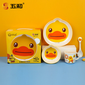 Doraemon Kids Tableware Set Melamine Bowl Cup Spoon Chopsticks Cartoon Design For Children Dining - Product Image 3