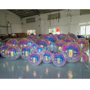 Vendite calde a buon mercato colorato in PVC decorativo gonfiabile di natale specchio riflettente sfera sfera sfera gonfiabile palloncino specchio