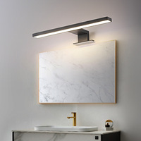 Lampe de miroir LED anti-buée de style européen, moderne et simple, pour salle de bain, avec étagère, indice de protection IP44, montage mural, nickel brossé, 3500K