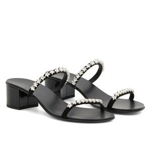 Sandales de luxe pour femmes, pantoufles, chaussures en cristal, diapositives, talons compensés, pour dames, collection 2020 - Product Image 2