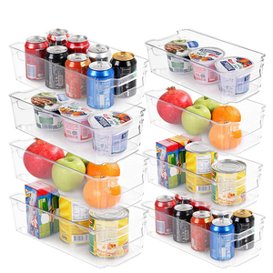 Citylife Food Storage Bins Organiser Plastic Clear Fridge Storage Containers Refrigerator Organization Organizer Set with Lid