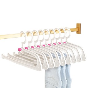 Cintre multifonctionnel en plastique sans trace, gain de place, type crochet, organisateur de garde-robe pour vêtements et cravates - Product Image 3