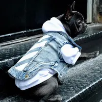 Yeni stil sıcak satış tasarımcıları rahat kovboy yelek Pet kot tulum pantolon köpek lüks kıyafetler kayış ile