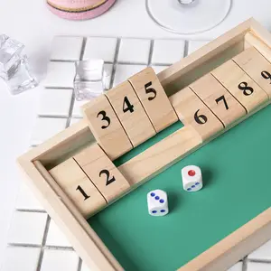 Деревянная интеллектуальная настольная игра с надписью «shut the box», игральные кости для напитков в помещении, математические игры для развлечений