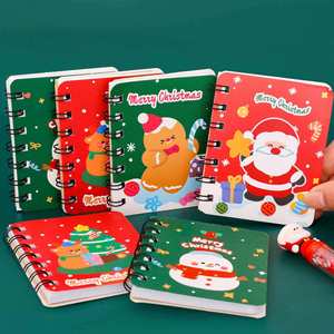 Cuaderno Espiral Navideño Mini A7 para Estudiantes, con Diseño de Papelería Navideña de Dibujos Animados - Product Image 2