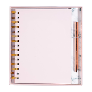 Tùy chỉnh thiết kế logo bán buôn mờ màu hồng Bìa cô gái ủng hộ văn phòng phẩm thiết lập Ins phong cách quà tặng độc đáo xoắn ốc máy tính xách tay - Product Image 1