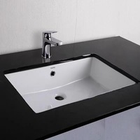 Wastafel Keramik Persegi Minimalis Modern Smart-Clean Satu Lubang Bawah Meja Bersertifikasi EU CE LW596RB/1535B/1536B