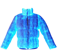 Manteaux de veste en fibre optique lumineux mode chaude en tissu unisexe Performance lumineuse rechargeable