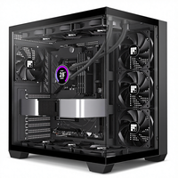 Boîtier PC F300 (2025) préinstallé avec 4 ventilateurs sans RGB, ATX Full Tower Gaming Acrylic Audio 270 panoramique en verre FOIFKIN (noir)