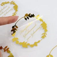 Étiquette autocollante transparente personnalisée, impression dorée à l'or fin, impression UV, résistante à l'eau, pour emballage de flacons et pots cosmétiques