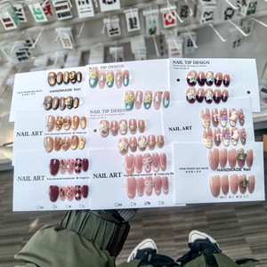 <span class=keywords><strong>Ongles</strong></span> artificiels de haute qualité, personnalisés, réutilisables, à couverture complète, imprimé léopard, style français, multi-tailles, en acrylique - Product Image 6