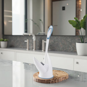 סיטונאי חם מכירת חדר אמבטיה פלסטיק שירותים ניקוי מברשת ארוכה ידית טואלט מברשת עם מחזיק - Product Image 4