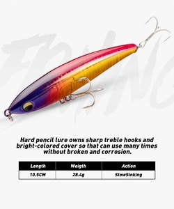 Señuelo artificial duro de natación rápida tipo lápiz de hundimiento para pesca en el mar, para lances largos, modelo Yellow <span class=keywords><strong>Fin</strong></span> - Product Image 3