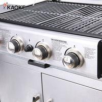 Barbecue au gaz portable KAOKE de 25 pouces, barbecue à viande, 4+1 brûleurs avec table de barbecue