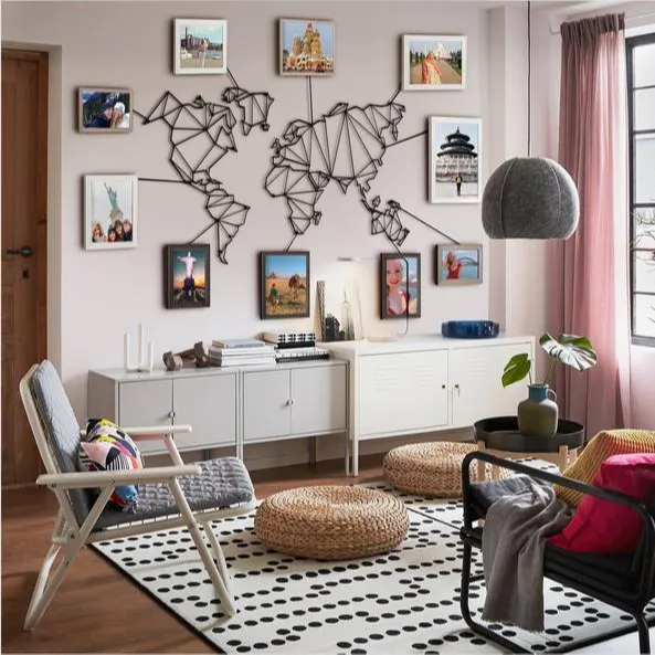 Металлическая карта мира, современный настенный Декор для гостиной, офиса, новоселье, подарок для друга, украшение для дома
