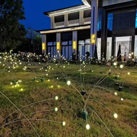 Lumières de jardin oscillantes alimentées par l'électricité, 6 lumières de boule de jardin, lumières de lucioles simulées, décorations d'extérieur