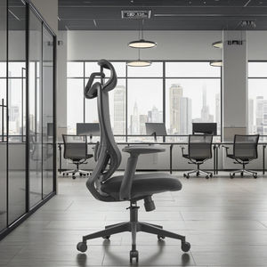 Chaise de <span class=keywords><strong>bureau</strong></span> de direction ergonomique pivotante et inclinable de luxe, moderne, blanche, confortable, en PU, avec base en acier réglable en hauteur - Product Image 5