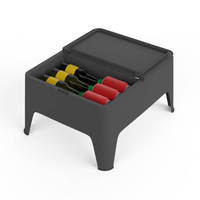 Muebles de Exterior Sostenibles y Modernos, Mesa Auxiliar Alaska, Mesa Pequeña de Plástico Ecológica, Práctica y Sostenible