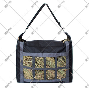 Sac d'alimentation pour chevaux, sac de stockage de foin de grande capacité, tissu Oxford 600D, utilisation en extérieur, noir, gris - Product Image 5