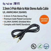Câble audio TRS mâle-mâle 3,5 mm, cordon auxiliaire stéréo pour voiture, haut-parleur, ordinateur, UL2464 26AWG blindé plaqué or