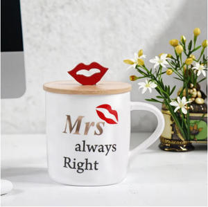 Tasse café personnalisé en porcelaine, avec motif de pierre sur mesure, pour la saint-valentin, <span class=keywords><strong>Mr</strong></span>. Mrs, couvercle en bois, vente en gros, - Product Image 3
