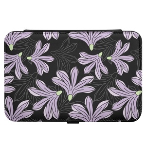 Hawaii Flower Black Custom Design Ring <b>Earring</b> Necklace Jewellery <b>Case</b> PU Leather Small Storage Organizer Aloha Jewelry Box - Product Image 2