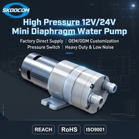 Pompe à diaphragme miniature haute pression 12v 24v, petite pompe à eau pour le traitement des eaux usées, personnalisation OEM prise en charge