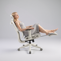 Chaise de bureau de direction en maille ergonomique avec accoudoir 3D de luxe à dossier haut avec appui-tête