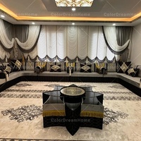 Ensemble de meubles arabes de luxe sur mesure haut de gamme, faits à la main, style Majlis, pour villa, modulaire, capitonné, en bois, style moyen-oriental