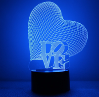 Anime d'illusion 3D personnalisé styles de saint-valentin