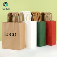 Sacs en papier kraft blanc et brun écologiques et recyclables avec poignées, personnalisables avec votre logo, impression numérique/flexo pour bougies