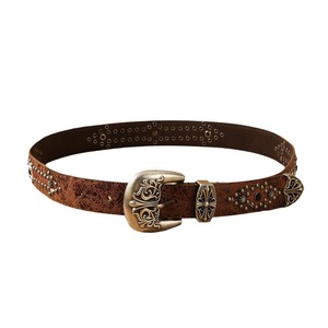 <span class=keywords><strong>Ceinture</strong></span> en similicuir pour <span class=keywords><strong>femme</strong></span>, style punk vintage, boucle ardillon en alliage, largeur 3 cm, nouveau style western denim, production personnalisée - Product Image 1