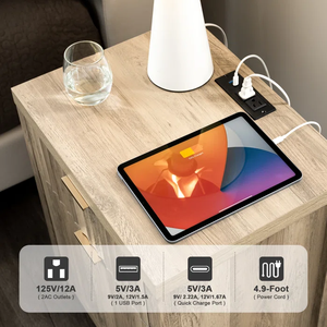 Venta al por mayor de flujo natural <span class=keywords><strong>futed</strong></span> diseño dos cajones moderna mesita de noche de madera con Power Point - Product Image 3