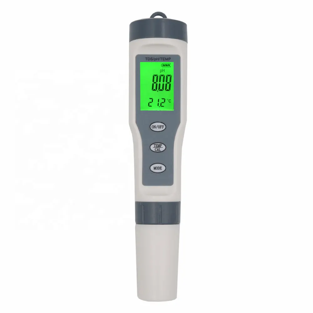 Professional ph measurement waterproof 3 in 1 Backlight ph and tds tester