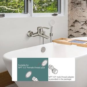 Elegante Set miscelatore da bagno <span class=keywords><strong>in</strong></span> <span class=keywords><strong>acciaio</strong></span> inossidabile rubinetto da <span class=keywords><strong>doccia</strong></span> a parete soffione per vasca da bagno morbido massaggio antipioggia spazzolato - Product Image 5