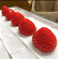 Jouet de soulagement doux de haute qualité en silicone doux en forme de fraise amusante, jouet éducatif TPR souple à pétrir en forme de fruit pour soulager le stress