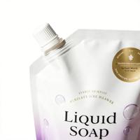 Pochette souple personnalisée avec bec verseur pour emballage de savon liquide, sachet de détergent flexible anti-humidité avec buse