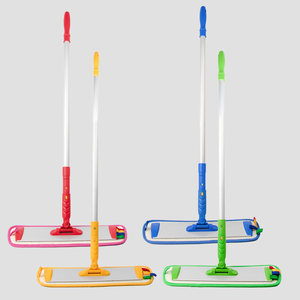 Tampons de vadrouille plats en microfibre lavable en aluminium Chiffons humides et secs Poignée extensible de remplacement de la tête de vadrouille pour le nettoyage de tous les sols - Product Image 1