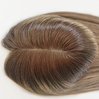 Base en soie d'usine vente en gros noeud invisible naturel véritable dentelle frontale femmes toupet vierge Remy cheveux humains juif Topper pièce
