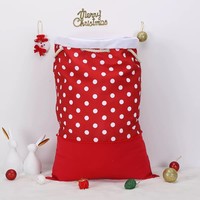Sac de Noël aseptique en toile grande taille avec cordon de serrage, thème Père Noël, portable, pour les fêtes et les vacances, idéal pour le rangement de cadeaux transfrontalier