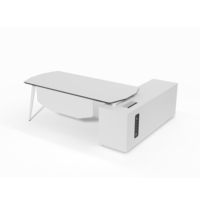 Mobilier de bureau en placage de luxe moderne de haute qualité Bureau de direction en forme de L