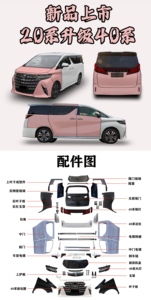 สำหรับ <span class=keywords><strong>Toyota</strong></span> <span class=keywords><strong>Alphard</strong></span> และ Vellfire รุ่น 20 ปี 2008-2014 อัพเกรดเป็นรุ่น 40 ซีรีส์ ชุดแต่งรอบคัน 40 ซีรีส์ ทั้งด้านหน้าและด้านหลัง - Product Image 4